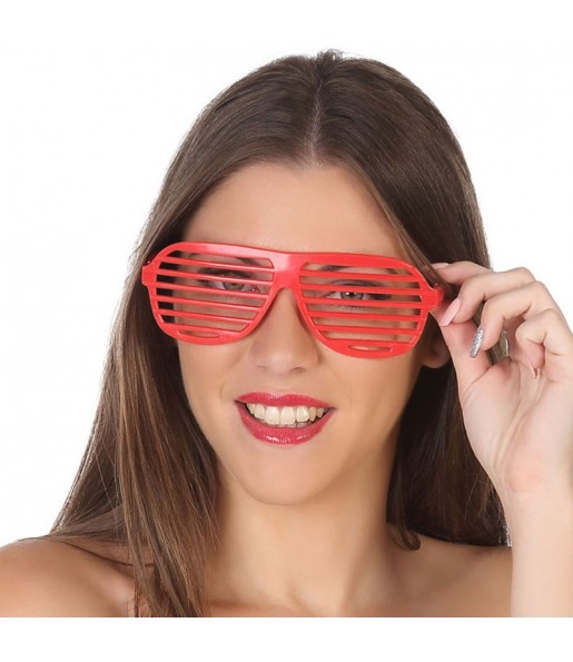 Gafas con rejilla rojas