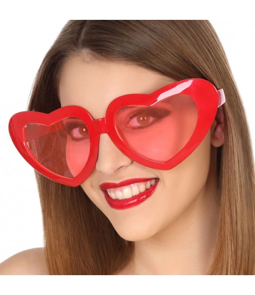 Gafas rojas Corazones XXL