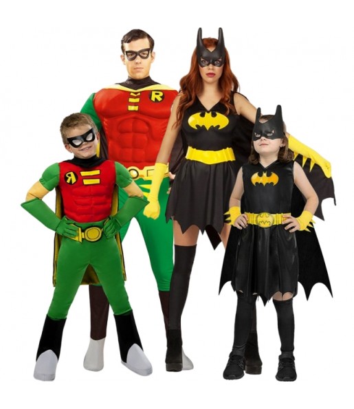 Disfraces Robin y Batgirl Deluxe para grupos y familias