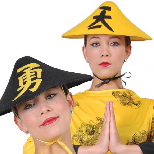 látigo terraza Optimista Sombrero Chino Oriental - Comprar accesorios de disfraz online