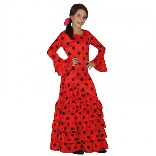 Disfraz de flamenca roja para niña - Disfraces Maty.