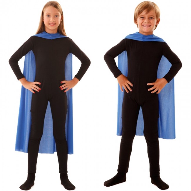 Capa superhéroe azul infantil