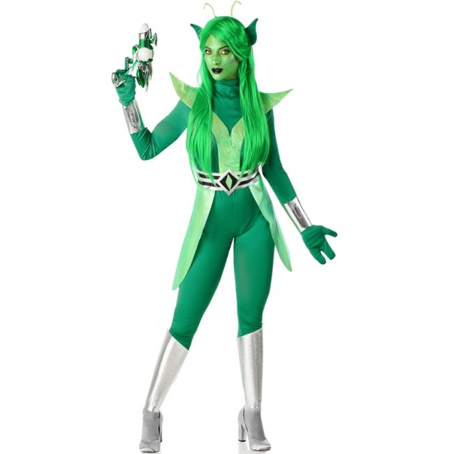Disfraz de mascota alienígena marciano verde Tamaño L (175-180 CM)