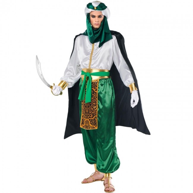Disfraz de Árabe del Desierto Verde para hombre