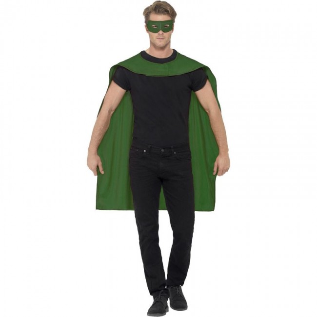 Disfraz de Capa verde superhéroe para hombre