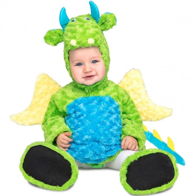 Disfraz capa para niñas/os pequeñas/os de dragón verde