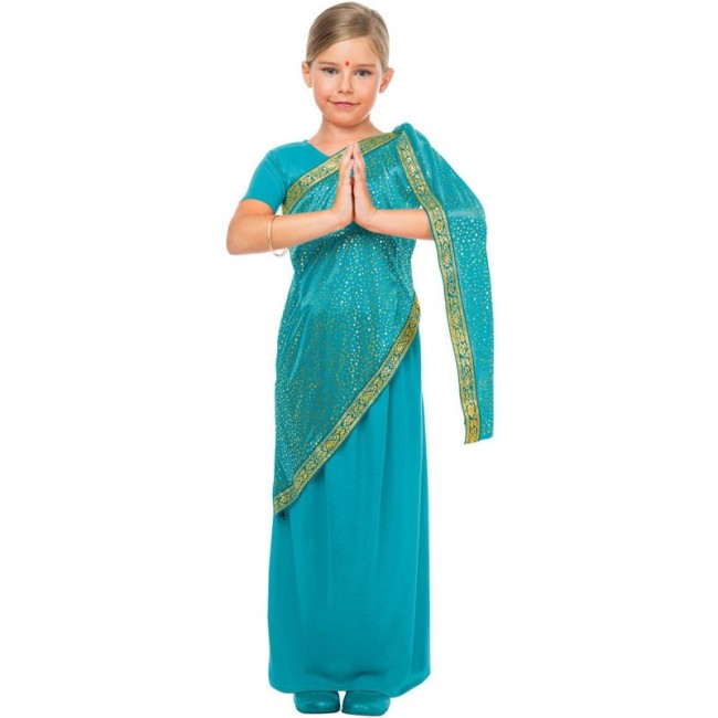 Disfraz de niña hindú india