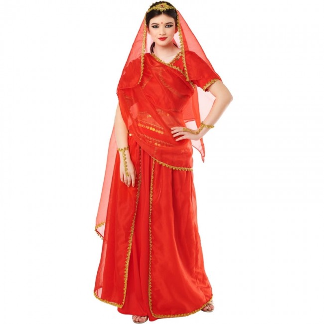 Atosa disfraz hindu mujer adulto naranja XS : : Juguetes y juegos