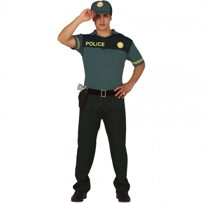 ▷ Disfraz Policía Verde para Hombre【Envío en 24h】