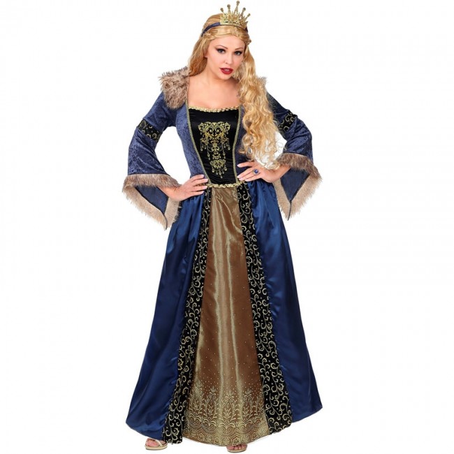 Comprar Disfraz de Reina Medieval Azul - Disfraces Medievales para