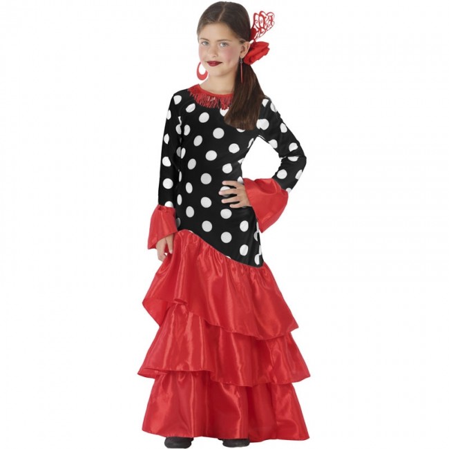 Disfraz de sevillana roja flamenca para adulto barato. Tienda de disfraces  online