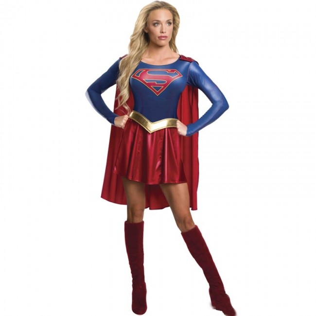 Ladies Sexy Supergirl Corset Costume Superhero Superman Adult Fancy 