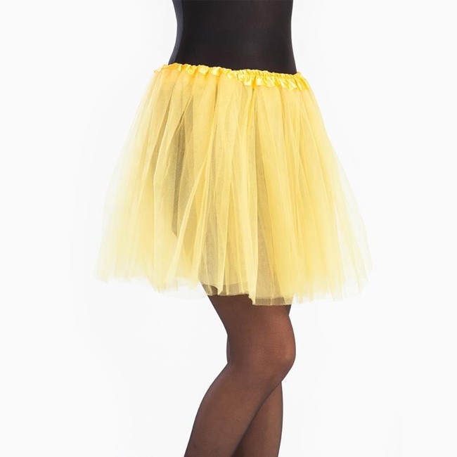 Tutú amarillo con enagua opaca mujer: Accesorios,y disfraces