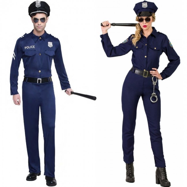 Disfraz de pareja de Policías talla adulto