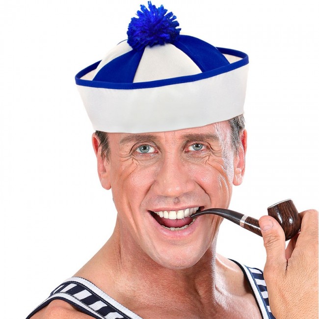 Niña usando sombrero azul para una fiesta: fotografía de stock