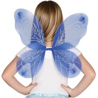 Ala de mariposa, belleza con alas de mariposa azul., azul, alas