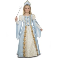 Disfraz de reina medieval azul para mujer. Entrega 24h