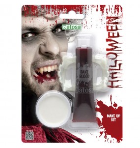 Blíster Tubo Sangre y Dentadura Vampiro