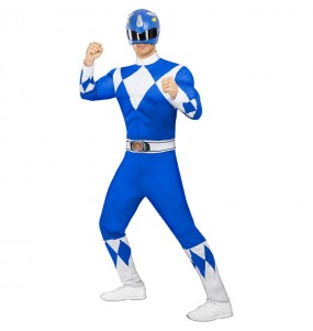Disfraz de Power Ranger Azul para hombre