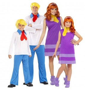 Disfraces Fred Jones y Daphne de Scooby-Doo para grupos y familias