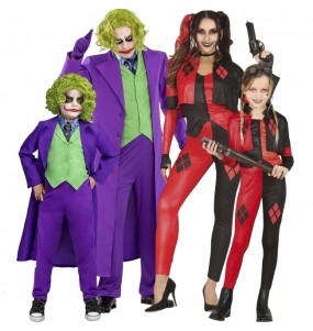 Disfraces Joker en el Caballero Oscuro para grupos y familias