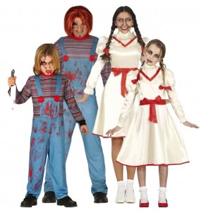 Disfraces Muñecos de Terror Chucky y Annabelle para grupos y familias