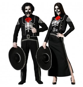 Esqueletos Mexicanos Oscuros para disfrazarte en pareja