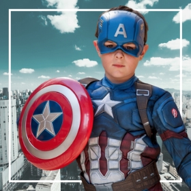 Disfraz de Capitán América Oficial Marvel para Bebé