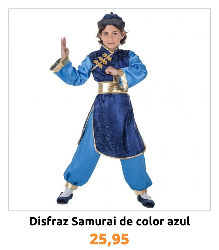 Compra el disfraz Samurái azul para niño