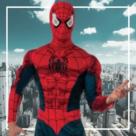 Marvel - Disfraz de Miles Morales de lujo para adulto, disfraz de Spiderman  para Halloween, con licencia oficial