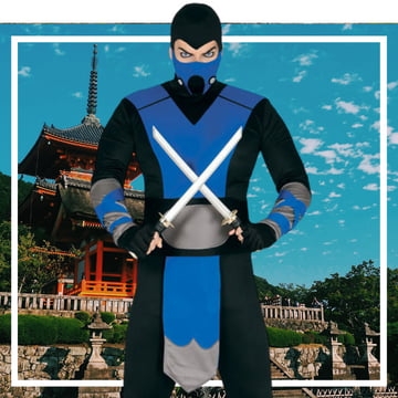 Disfraz plateado de ninja para hombre: Disfraces adultos,y